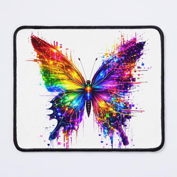 Item preview, Cyber Butterfly Rainbow Glitch – Neon Multicolor Wing Design designed and sold by UnglaublichGut.