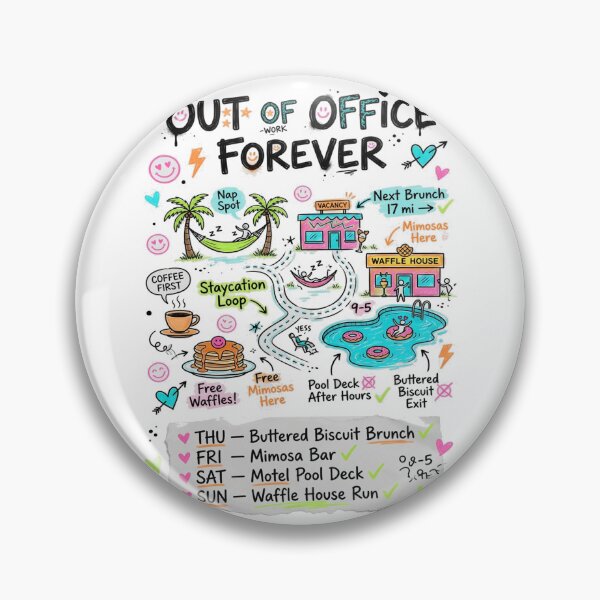 Item preview, Out Of Office Forever Staycation Doodle Map designed and sold by REAL IRISH GIFTS.