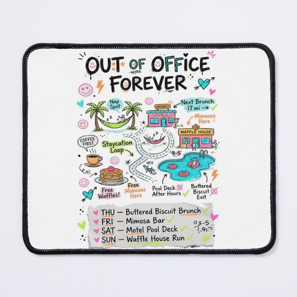 Item preview, Out Of Office Forever Staycation Doodle Map designed and sold by REAL IRISH GIFTS.
