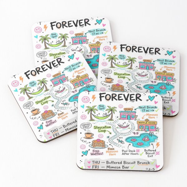 Item preview, Out Of Office Forever Staycation Doodle Map designed and sold by REAL IRISH GIFTS.