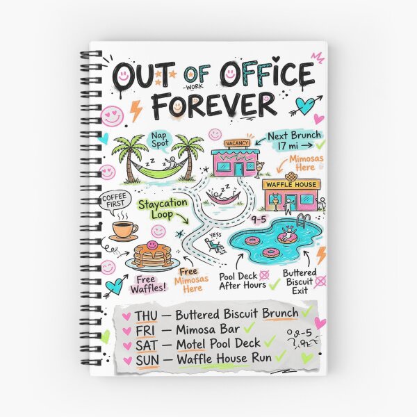 Item preview, Out Of Office Forever Staycation Doodle Map designed and sold by REAL IRISH GIFTS.