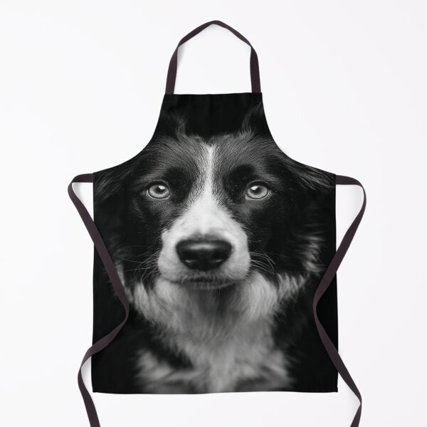 Item preview, Intense Black & White Border Collie Dog Portrait designed and sold by NicolasGlowArt.