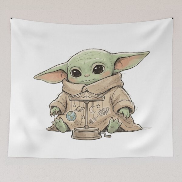 Aperçu de l'œuvre BÉBÉ YODA DE L'ESPACE BÉBÉ MOBILE GROGU créée et vendue par LIS AND MELIVERSO.