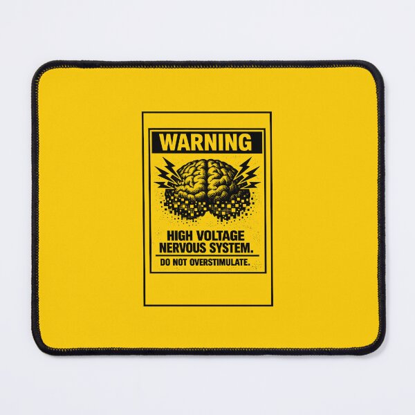 Item preview, High Voltage Nervous System Neurodiversity Mental Health Warning designed and sold by SplashTastic.