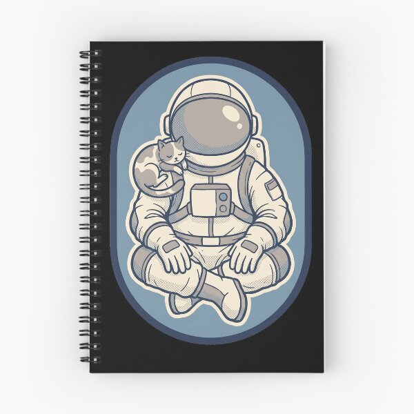 Item preview, Cute Astronaut and Sleeping Cat Vintage Space Emblem designed and sold by MythicCotton.