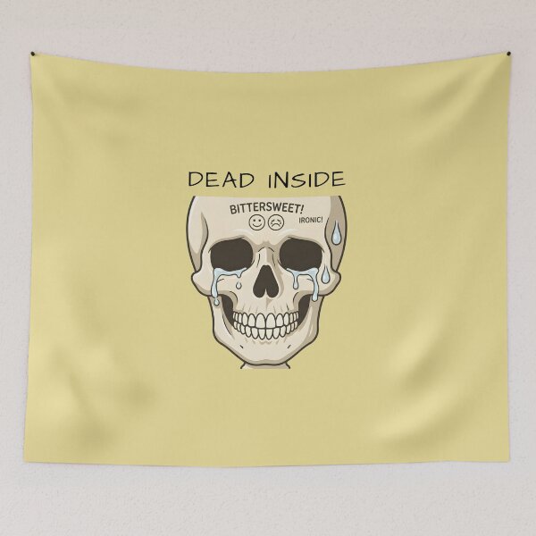 Item preview, Dead Inside Skeleton Crying Skull T-Shirt | Bittersweet Ironic Sad Aesthetic Graphic Tee | Dark Humor Skeleton Design designed and sold by Raw Tigers.