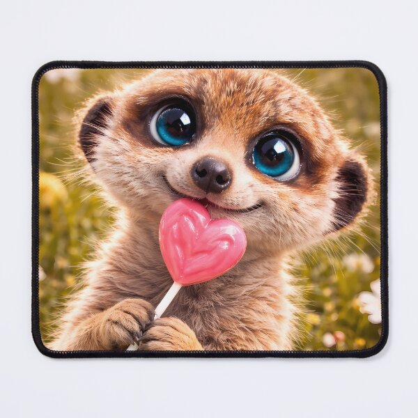 Item preview, Cute meerkat with heart lollipop designed and sold by Spirit75.