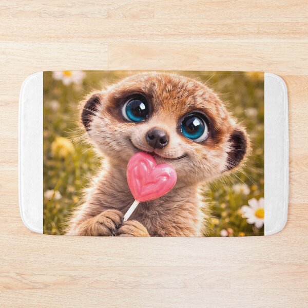 Item preview, Cute meerkat with heart lollipop designed and sold by Spirit75.