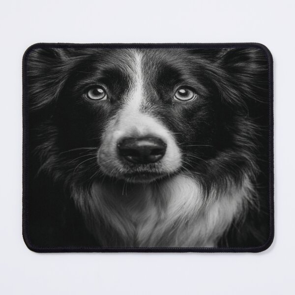 Item preview, Intense Border Collie Dog Portrait Black White designed and sold by NicolasGlowArt.