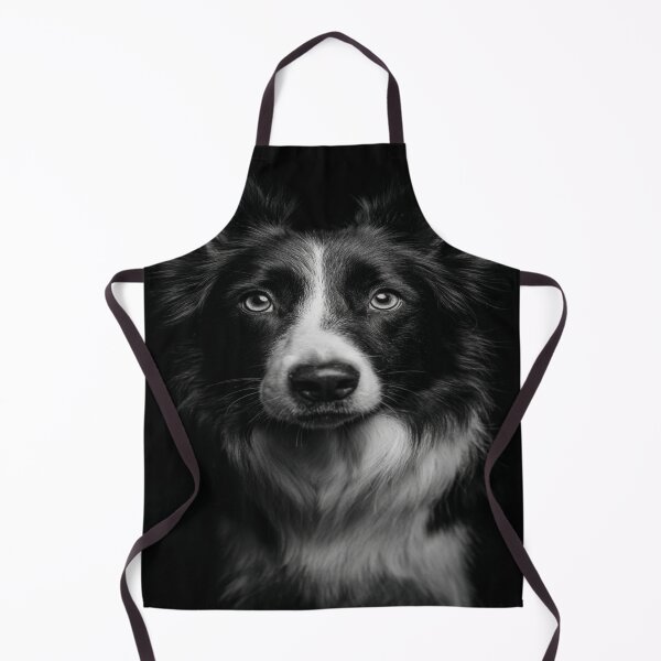 Item preview, Intense Border Collie Dog Portrait Black White designed and sold by NicolasGlowArt.