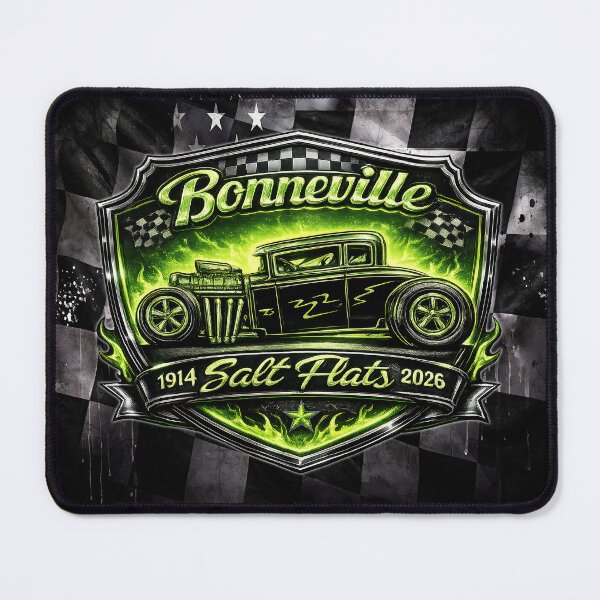 Item preview, Bonneville Salt Flats Hot Rod – Neon Green Racing Vintage Car Design designed and sold by artistwill.