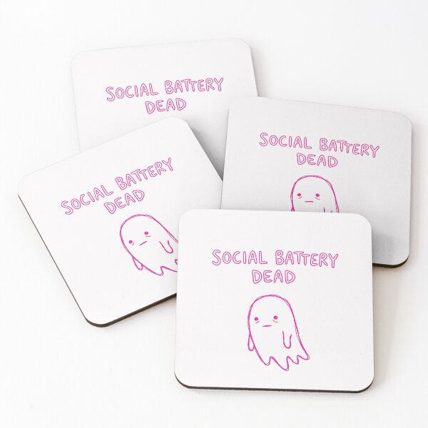 Item preview, Social Battery Dead Cute Ghost Introvert Design Mental Health designed and sold by PixelQ.