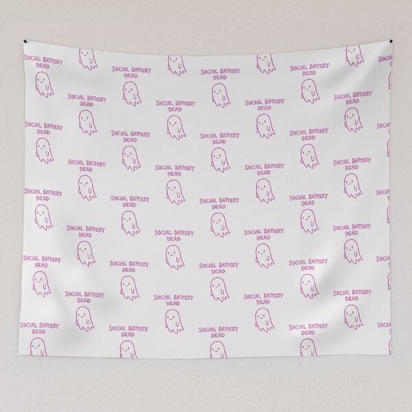 Item preview, Social Battery Dead Cute Ghost Introvert Design Mental Health designed and sold by PixelQ.