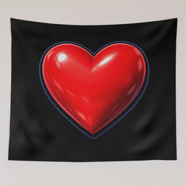 Item preview, 3D Red Heart with Bold Black Outline – Glossy Love Graphic for Shirts designed and sold by Timeless Junction.
