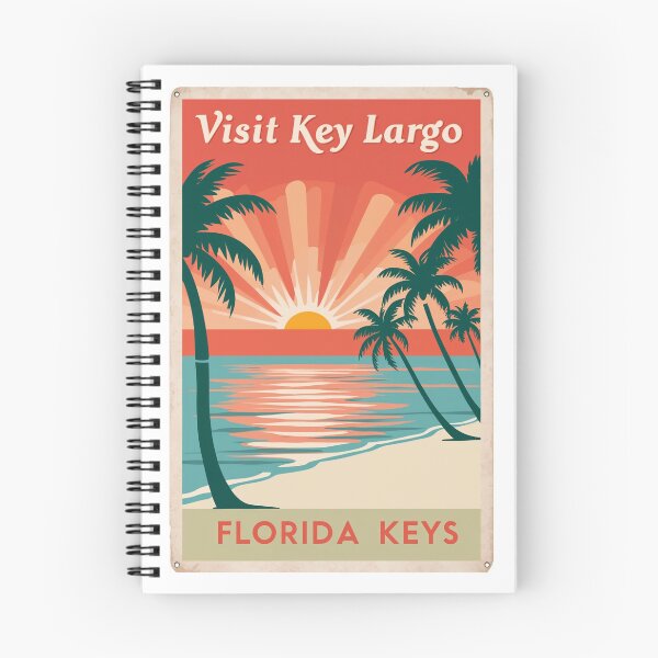 Item preview, Key Largo Sunset Vintage Travel Poster Sticker & Print designed and sold by bobparduephoto.
