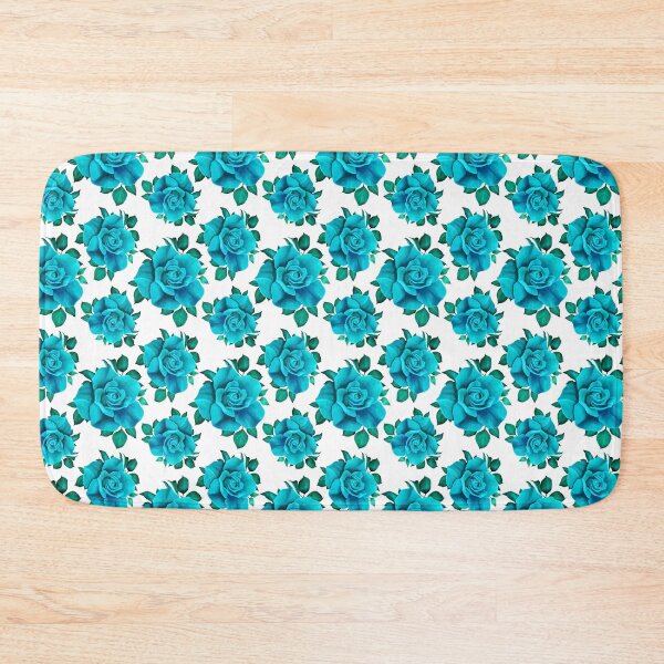 Item preview, Elegant Aqua Blue Rose Pattern | Vibrant Floral Design designed and sold by SideKickCreates.