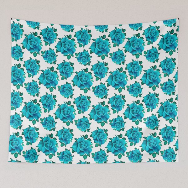Item preview, Elegant Aqua Blue Rose Pattern | Vibrant Floral Design designed and sold by SideKickCreates.
