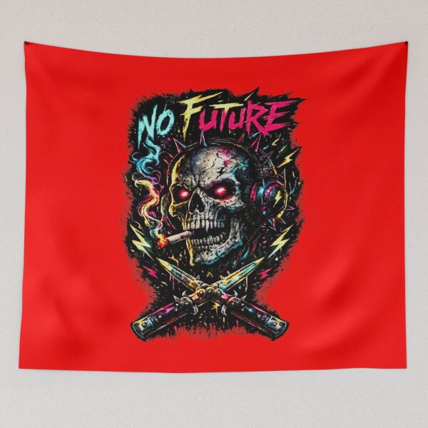 Item preview, Cyberpunk Skull – No Future Neon Dystopia designed and sold by HIGHSQUARE.