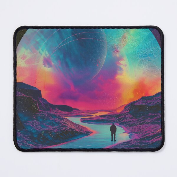 Item preview, Psychedelic Cosmic River Man Synthwave Art designed and sold by LuminousFoundry.