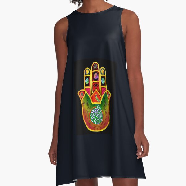 Mah Jongg Hamsa Dress A-Line Dress