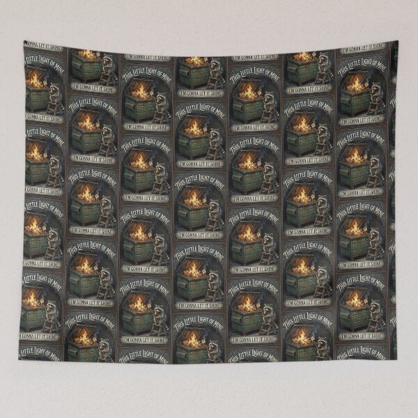 Item preview, This Little Light of Mine Dumpster Fire Raccoon designed and sold by TeeARTHY.