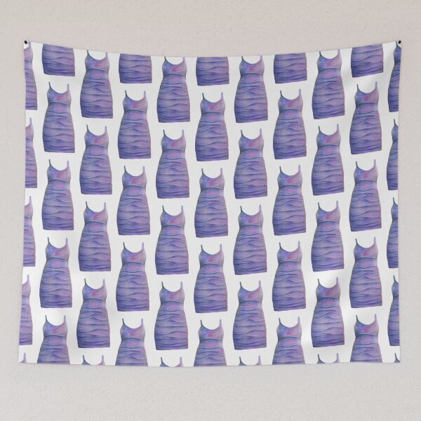 Item preview, purple skinny close fitting dress on straps designed and sold by ShePaintsMusic.