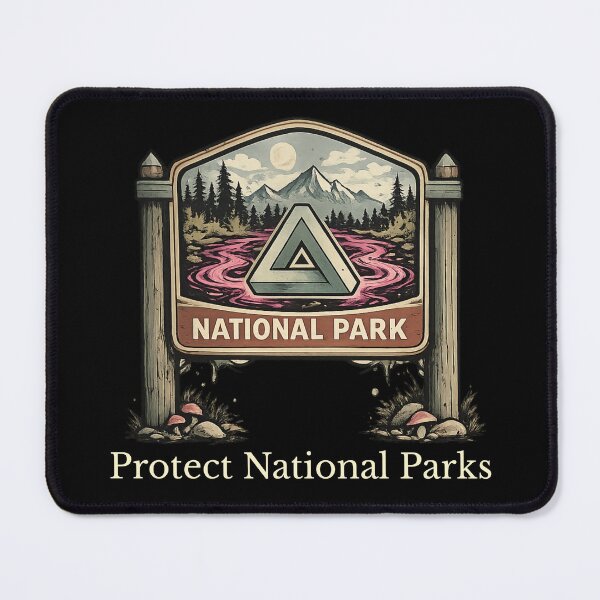 Item preview, Protect National Parks – Vintage Outdoor Sign Spooky Hiking Graphic designed and sold by SillentDesign.