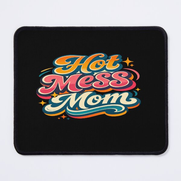 Item preview, Hot Mess Mom Retro Typography | Funny Mom Life Aesthetic Quote for Gifts & Apparel designed and sold by Bright Nest Studio.
