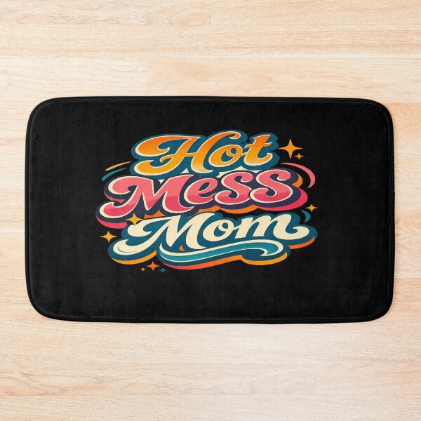 Item preview, Hot Mess Mom Retro Typography | Funny Mom Life Aesthetic Quote for Gifts & Apparel designed and sold by Bright Nest Studio.
