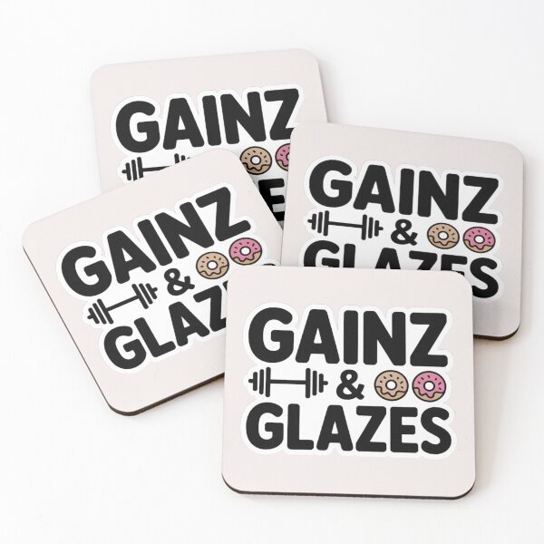 Item preview, GAINZ & GLAZES – Funny Gym and Donuts Typography Design Pastel Aesthetic designed and sold by Artistry Tee Co.