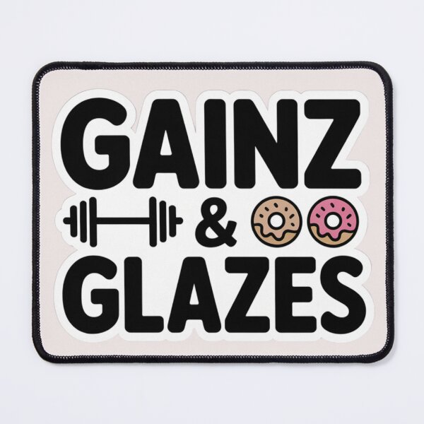 Item preview, GAINZ & GLAZES – Funny Gym and Donuts Typography Design Pastel Aesthetic designed and sold by Artistry Tee Co.