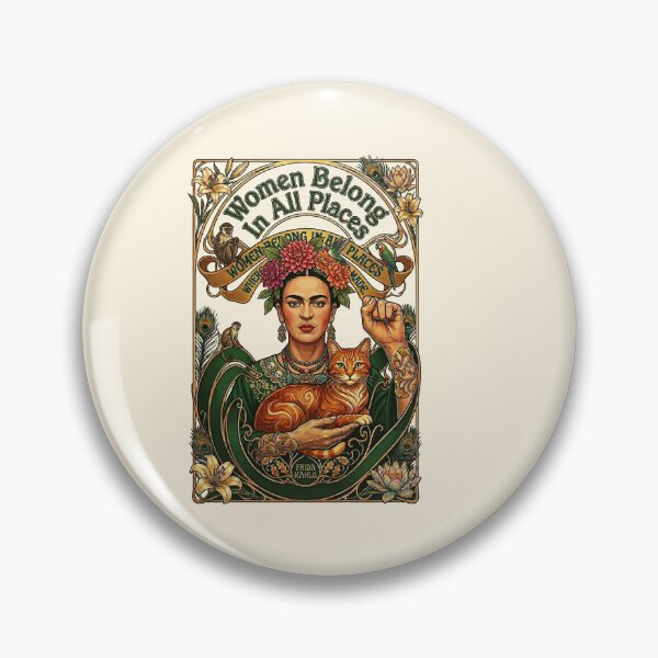 Item preview, Women Belong In All Places Frida Kahlo  cat designed and sold by TeeARTHY.