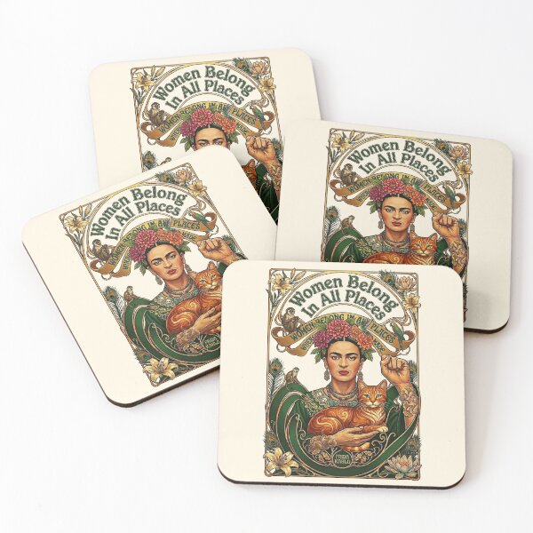 Item preview, Women Belong In All Places Frida Kahlo  cat designed and sold by TeeARTHY.