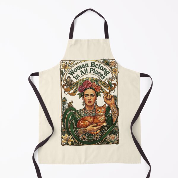 Item preview, Women Belong In All Places Frida Kahlo cat designed and sold by TeeARTHY.