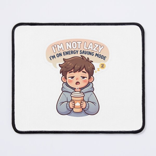 Item preview, Funny Sleepy Boy Energy Saving Mode Coffee Quote Sticker designed and sold by ItsArtisticLab.