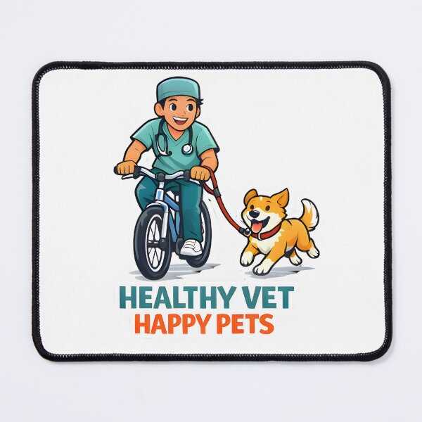 Item preview, Healthy Vet Happy Pets Cycling Shirt | Veterinary Fitness Lifestyle Dog Cycling Design designed and sold by Bettybee00.