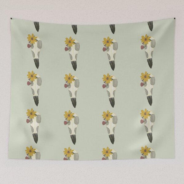 Item preview, Aesthetics: crow skull with flowers designed and sold by NoisySparroww.