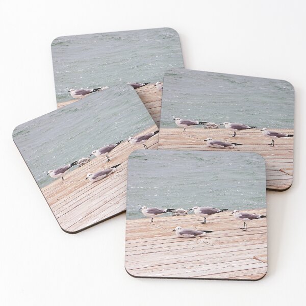 Item preview, Seagulls Resting on Wooden Pier designed and sold by Rosemarie Guieb Designs.