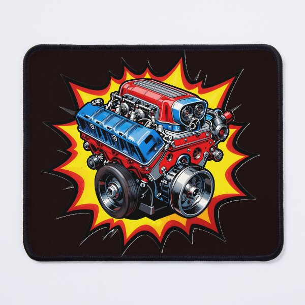 Item preview, Retro Comic Style V8 Muscle Car Engine Art designed and sold by rgagliardi2017.