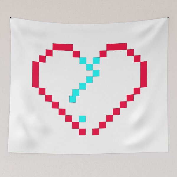 Item preview, Broken pixel heart on black background designed and sold by ChernivtsiSkoda.