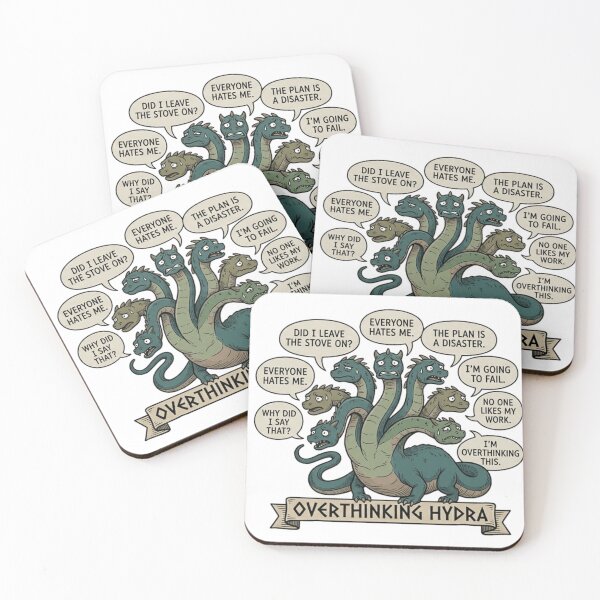 Item preview, Funny Anxiety Meme Hydra Overthinking Gift for Introverts designed and sold by MythoWorldddd.