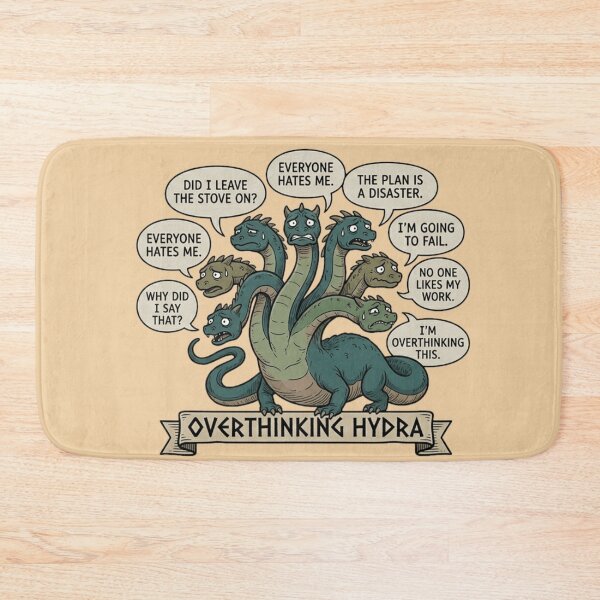 Item preview, Funny Anxiety Meme Hydra Overthinking Gift for Introverts designed and sold by MythoWorldddd.
