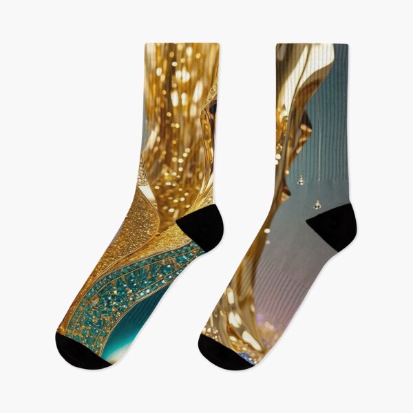 Item preview, Golden Ethereal Flow: Turquoise Jewel Abstract Art designed and sold by Remix Vision.