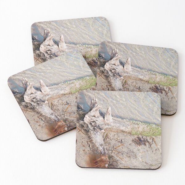 Item preview, Driftwood on Sandy Beach Shoreline designed and sold by Rosemarie Guieb Designs.