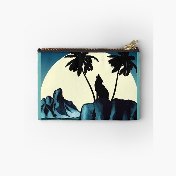 Item preview, Wolf Bay | Wolf Silhouette Moonlit Palm Trees designed and sold by Lainey1978.