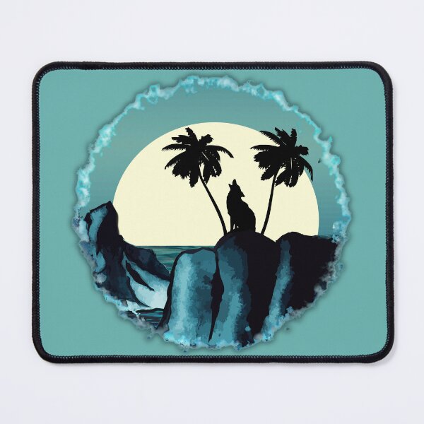 Item preview, Wolf Bay | Wolf Silhouette Moonlit Palm Trees designed and sold by Lainey1978.