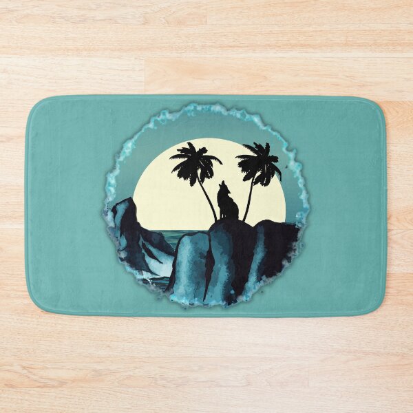 Item preview, Wolf Bay | Wolf Silhouette Moonlit Palm Trees designed and sold by Lainey1978.