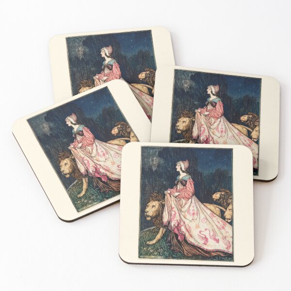 Item preview, Art Nouveau Illustration Lady with Lions Vintage Art  designed and sold by TeeARTHY.
