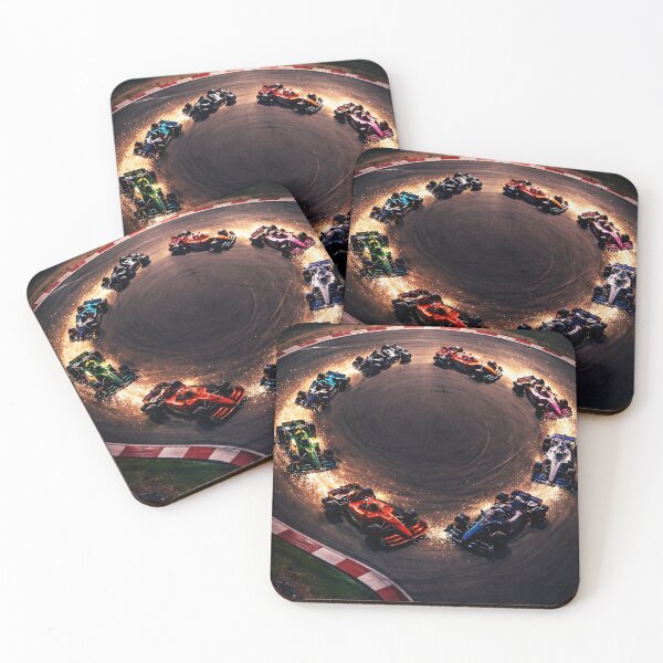 Item preview, F1 Formula One Cars Circle Night Race Track Sparks Aerial View designed and sold by ticzla95.