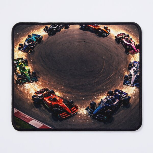 Item preview, F1 Formula One Cars Circle Night Race Track Sparks Aerial View designed and sold by ticzla95.